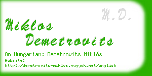 miklos demetrovits business card