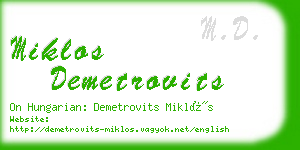 miklos demetrovits business card